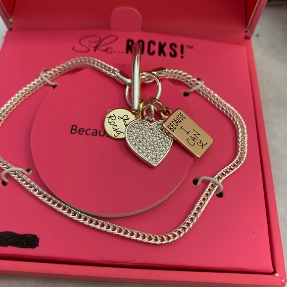 She Rocks Because I Can Bracelet Silver Plate - Picture 3 of 6